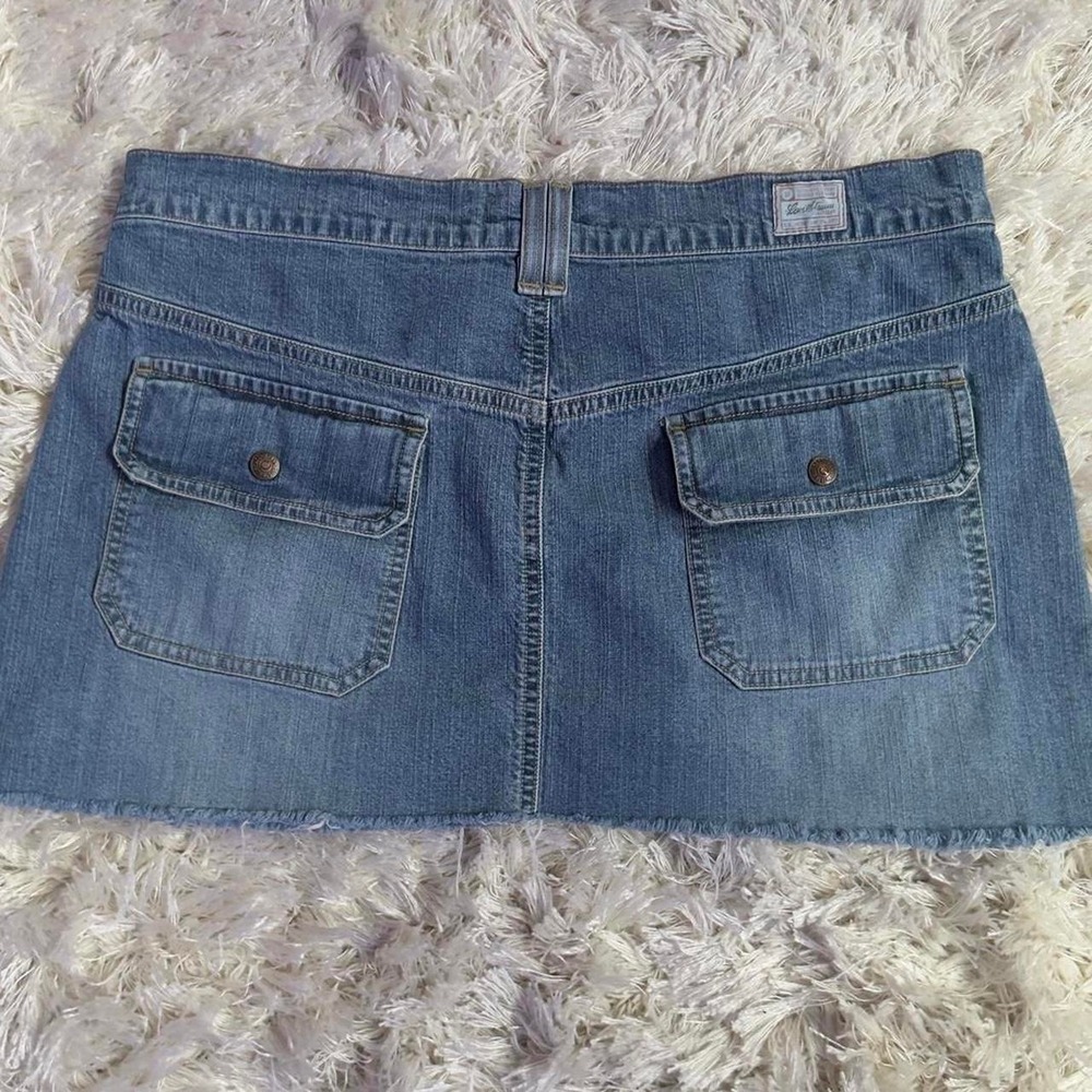 Levis denim mini skirt y2k raw hem stretch — Size 14